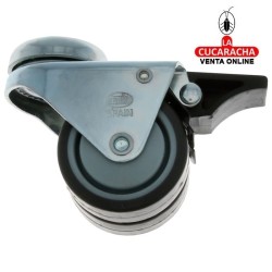 RUEDA DOBLE GOMA BORRACHA CON AGUJERO Y FRENO MODELO 2515.