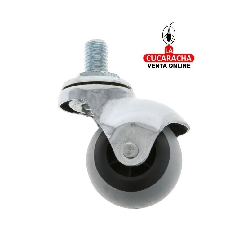 RUEDA GOMA BORRACHA BOLA CON EJE ROSCADO MODELO 2518.