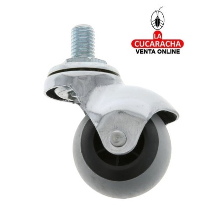 RUEDA GOMA BORRACHA BOLA CON EJE ROSCADO MODELO 2518.