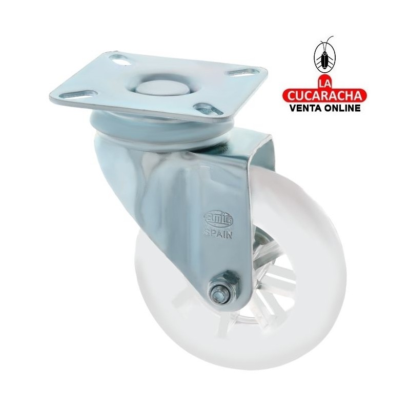 RUEDA POLICARBONATO CON PLETINA MODELO 2570.