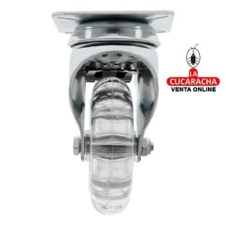 RUEDA POLICARBONATO CON PLETINA Y FRENO MODELO 2570.