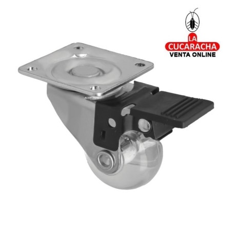 RUEDA POLIURETANO CON PLETINA Y FRENO MODELO 2571.