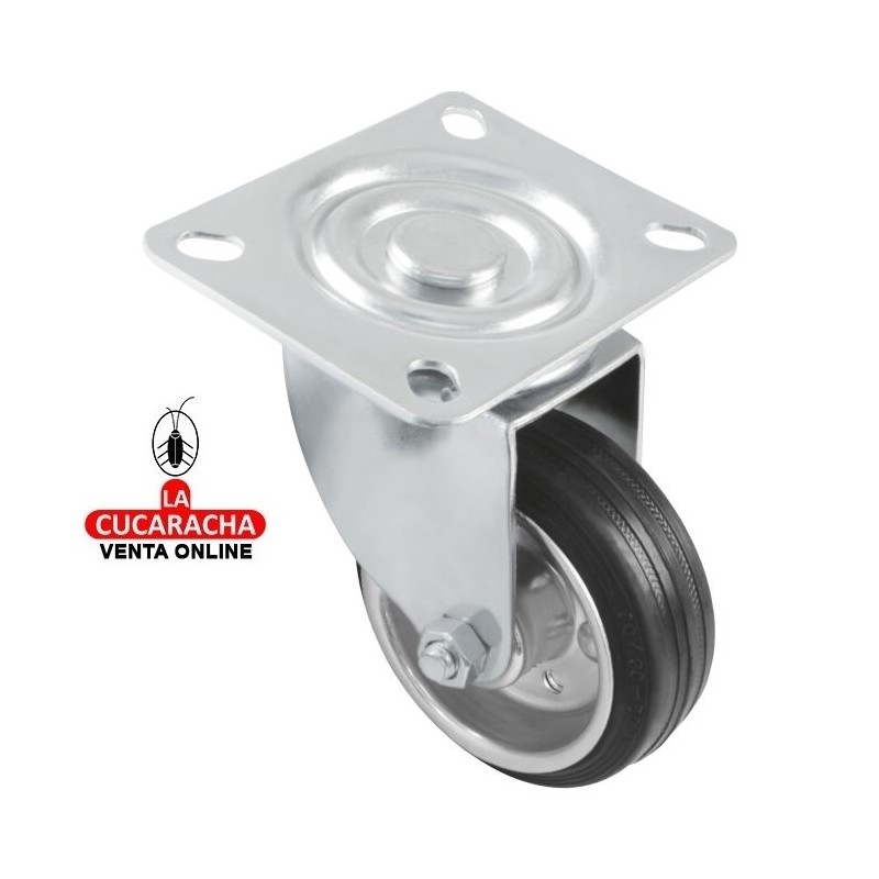 RUEDA GOMA BORRACHA NUCLEO METALICO CON PLETINA MODELO 2522.