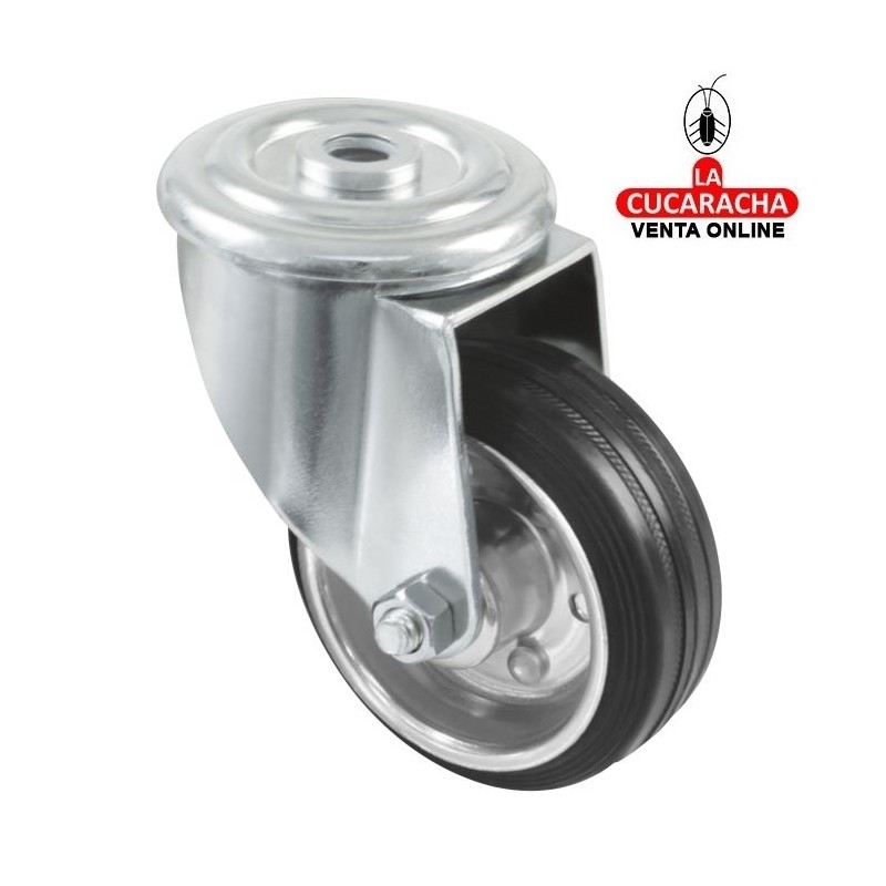 RUEDA GOMA BORRACHA NUCLEO METALICO CON AGUJERO MODELO 2524.