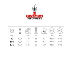 RUEDA GOMA BORRACHA NUCLEO METALICO CON AGUJERO MODELO 2524.