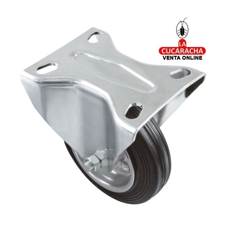 RUEDA GOMA BORRACHA NUCLEO METALICO CON PLETINA FIJA MODELO 2526.