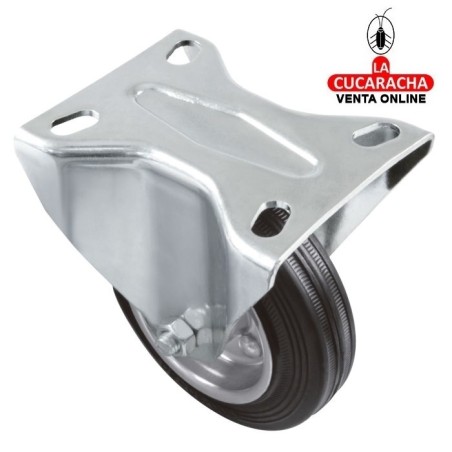 RUEDA GOMA BORRACHA NUCLEO METALICO CON PLETINA FIJA MODELO 2526.