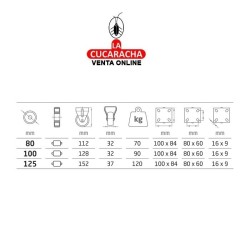 RUEDA GOMA BORRACHA NUCLEO METALICO CON PLETINA FIJA MODELO 2526.