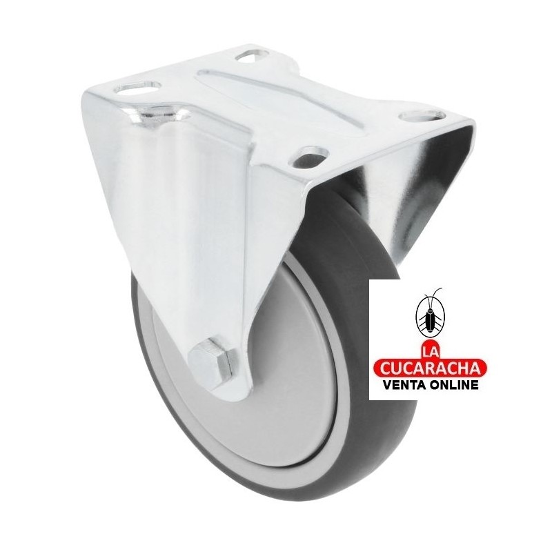 RUEDA GOMA BORRACHA CON PLETINA FIJA MODELO 2532.