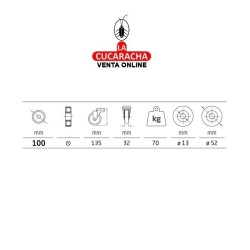 RUEDA GOMA BORRACHA CON AGUJERO MODELO 2536.