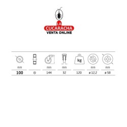 RUEDA GOMA BORRACHA CON AGUJERO MODELO 2537.