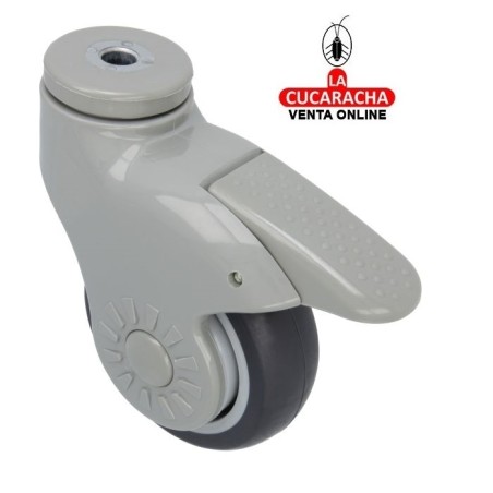 RUEDA GOMA BORRACHA CON AGUJERO Y FRENO MODELO 2537.