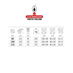 RUEDA POLIURETANO ROJO CON PLETINA Y FRENO MODELO 2540.