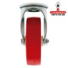 RUEDA POLIURETANO ROJO CON AGUJERO MODELO 2541.