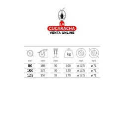 RUEDA POLIURETANO ROJO CON AGUJERO Y FRENO MODELO 2541.