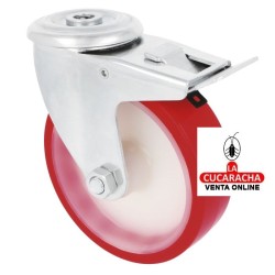 RUEDA POLIURETANO ROJO CON...