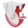 RUEDA POLIURETANO ROJO CON PLETINA FIJA MODELO 2542.
