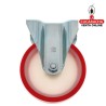 RUEDA POLIURETANO ROJO CON PLETINA FIJA MODELO 2542.