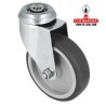 RUEDA CAUCHO TERMOPLASTICO CON PLETINA Y AGUJERO ACERO INOX MODELO 2561.
