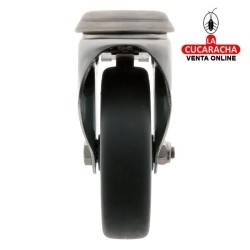 RUEDA CAUCHO TERMOPLASTICO CON PLETINA AGUJERO Y FRENO ACERO INOX MODELO 2561.