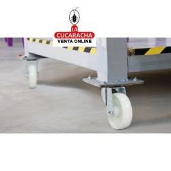 RUEDA NYLON BLANCO CON PLETINA MODELO 2550.