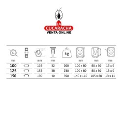 RUEDA NYLON BLANCO CON PLETINA Y FRENO MODELO 2550.