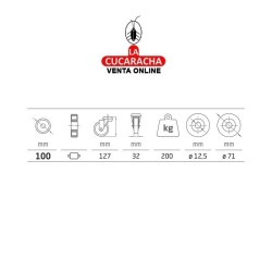 RUEDA NYLON BLANCO CON AGUJERO MODELO 2551.