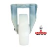 RUEDA NYLON BLANCO CON PLETINA FIJA MODELO 2552.