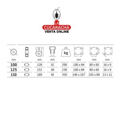 RUEDA NYLON BLANCO CON PLETINA FIJA MODELO 2552.