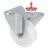 RUEDA NYLON BLANCO CON PLETINA FIJA MODELO 2552.
