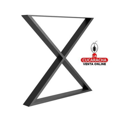 PATA DE MESA ACERO EN ASPA NEGRO MATE MODELO 2405.