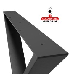 PATA DE MESA ACERO EN ASPA NEGRO MATE MODELO 2405.