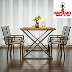 PATA DE MESA ACERO EN ASPA NEGRO MATE MODELO 2405.