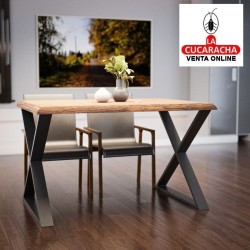 PATA DE MESA ACERO EN ASPA NEGRO MATE MODELO 2405.