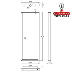 PATA DE ENCIMERA ACERO RECTANGULAR NEGRO MATE MODELO 2410.