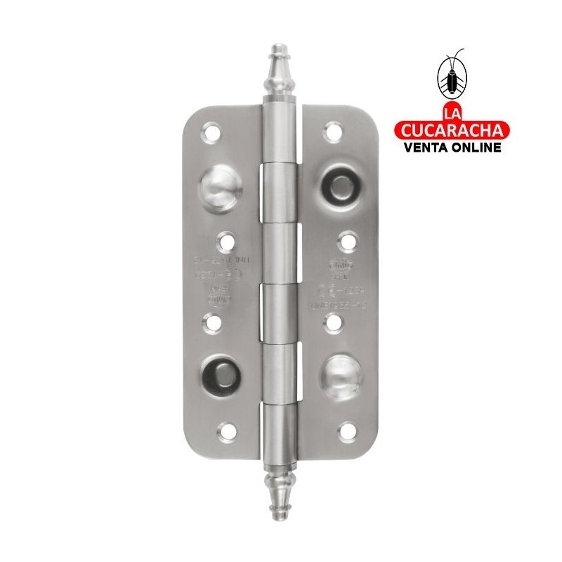 BISAGRA SEGURIDAD ACERO INOX CANTO REDONDO PUERTAS ENTRADA MODELO 566CE.