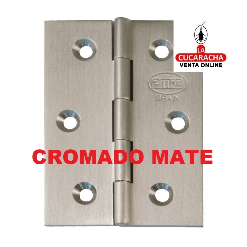 BLISTER 2-BISAGRA PUERTAS FIJA LATON CANTO CUADRADO MODELO 1002.