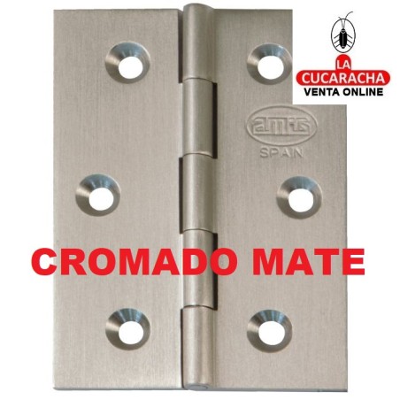 BLISTER 2-BISAGRA PUERTAS FIJA LATON CANTO CUADRADO MODELO 1002.