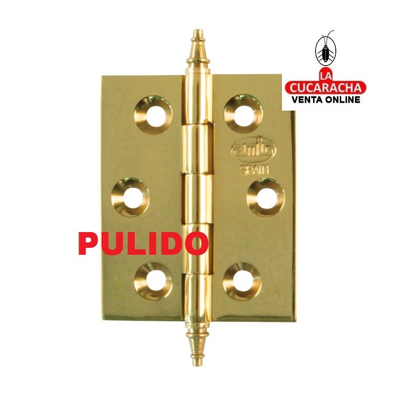 BLISTER 2-BISAGRA PUERTAS FIJA LATON CANTO CUADRADO Y REMATE MODELO 1003.