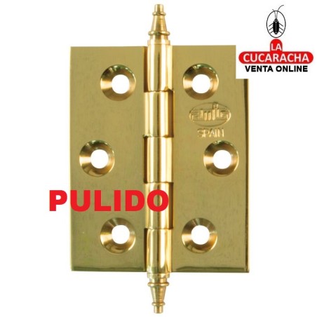 BLISTER 2-BISAGRA PUERTAS FIJA LATON CANTO CUADRADO Y REMATE MODELO 1003.