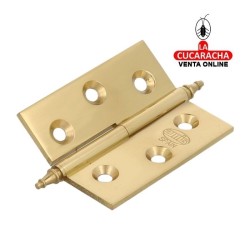 BISAGRA PUERTAS DESMONTABLE LATON CANTO CUADRADO Y REMATE MODELO 1006.
