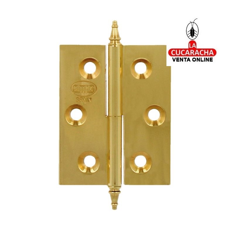 BISAGRA PUERTAS DESMONTABLE LATON CANTO CUADRADO Y REMATE MODELO 1006.