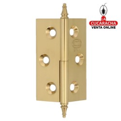 BISAGRA PUERTAS DESMONTABLE LATON CANTO CUADRADO Y REMATE MODELO 1006.