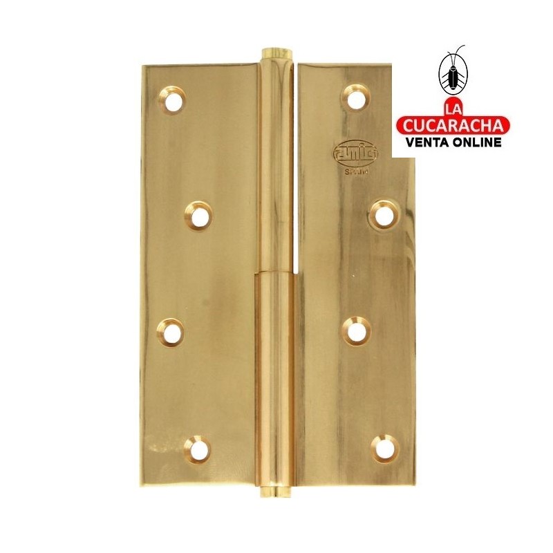 BISAGRA PUERTAS DESMONTABLE LATON CANTO CUADRADO Y REMATE PLANO MODELO 1107.