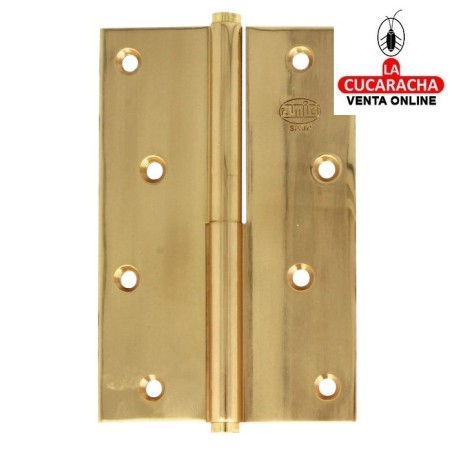 BISAGRA PUERTAS DESMONTABLE LATON CANTO CUADRADO Y REMATE PLANO MODELO 1107.