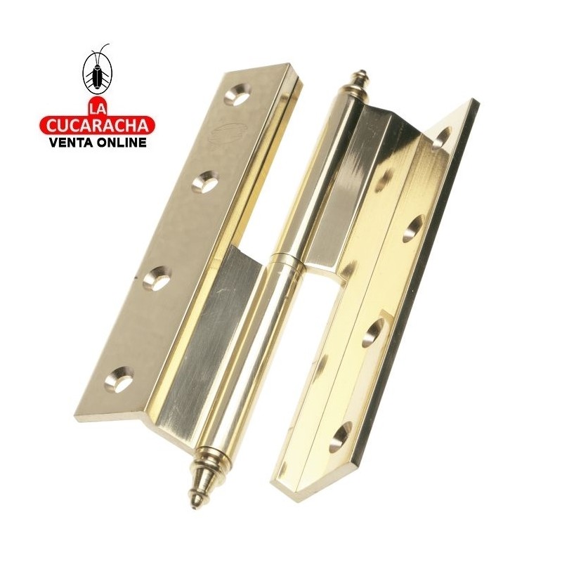 BISAGRA PUERTAS SOLAPADAS DESMONTABLE LATON CANTO CUADRADO Y REMATE MODELO 1207.