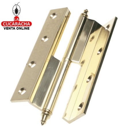 BISAGRA PUERTAS SOLAPADAS DESMONTABLE LATON CANTO CUADRADO Y REMATE MODELO 1207.