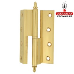BISAGRA PUERTAS SOLAPADAS DESMONTABLE LATON CANTO CUADRADO Y REMATE MODELO 1207.