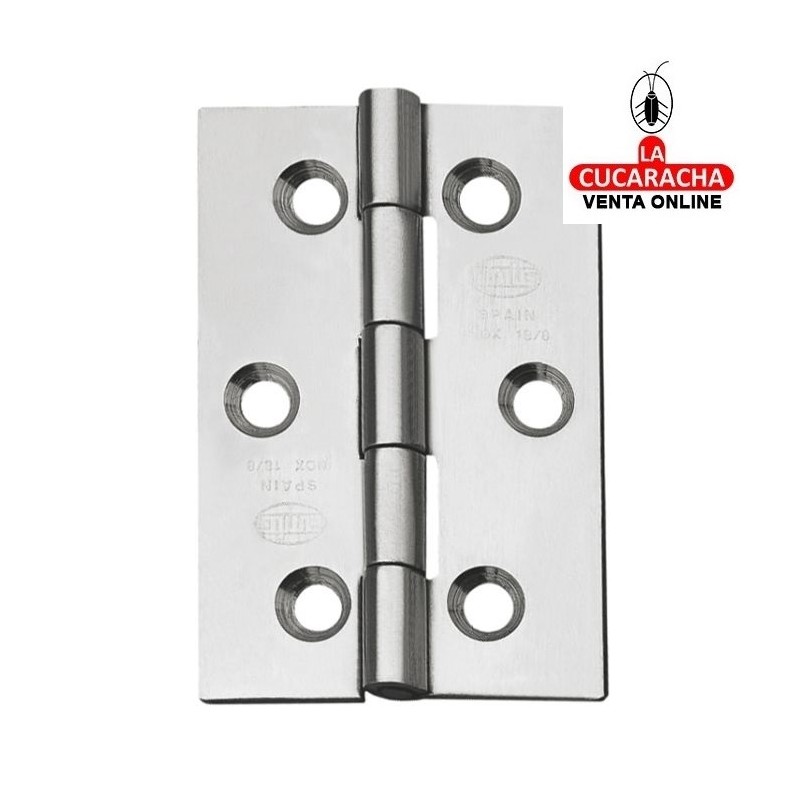 BISAGRA PUERTAS FIJA ACERO INOX CANTO CUADRADO SIN REMATE MODELO 2002.