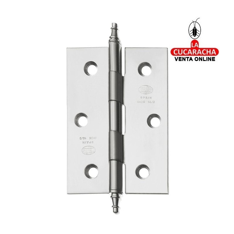 BISAGRA PUERTAS FIJA ACERO INOX CANTO CUADRADO CON REMATE MODELO 2003.